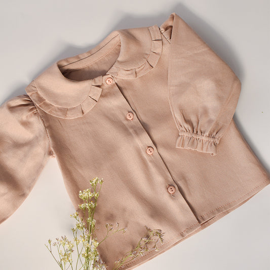 Blusa cuello bobo en lino