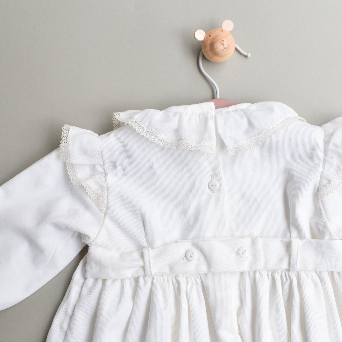 Vestido smock cuello payaso de cotelé
