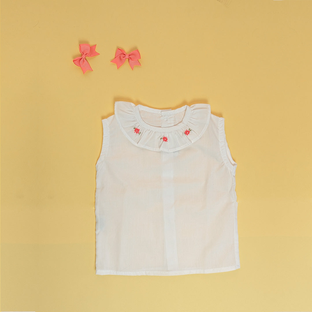 Blusa cuello payaso sin mangas