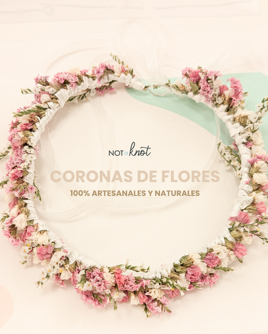 Coronas de flores secas preservadas bebés y niñas