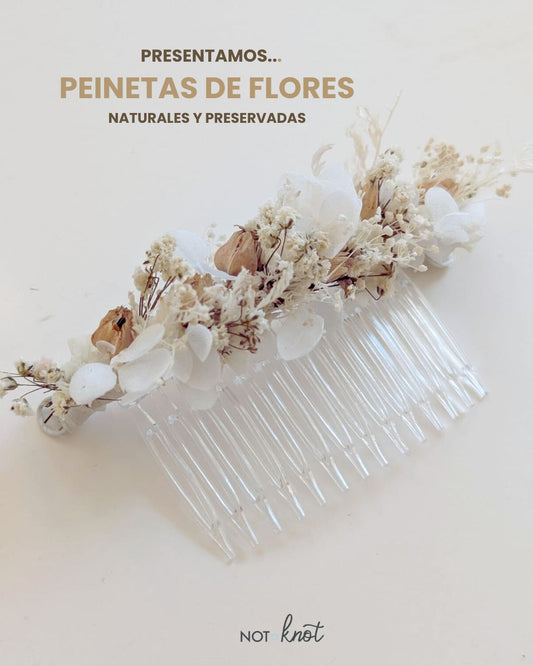 Peinetas de flores secas