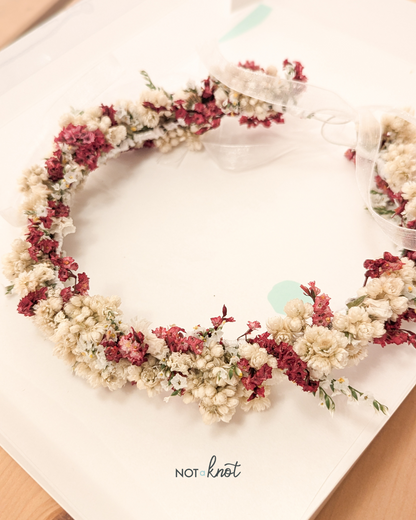 Coronas de flores secas preservadas bebés y niñas