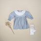 Vestido de lino cuello smock
