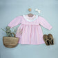 Vestido cuello smock de algodón