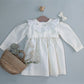 Vestido cuello smock de algodón