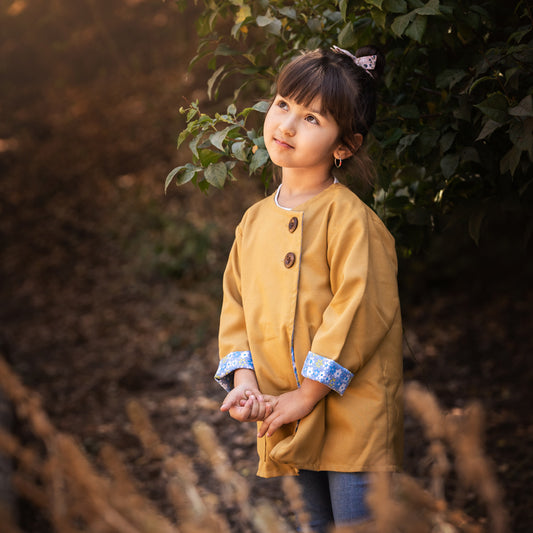 Chaqueta Waffle mostaza ligera