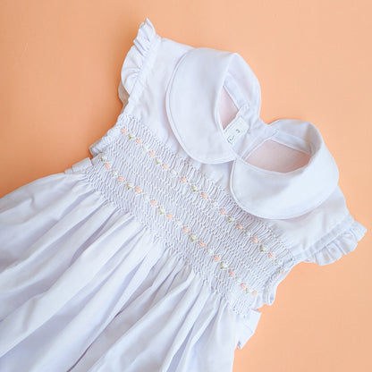 Vestido smock pop Blanco