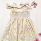 Soleras smock en coral y amarillo