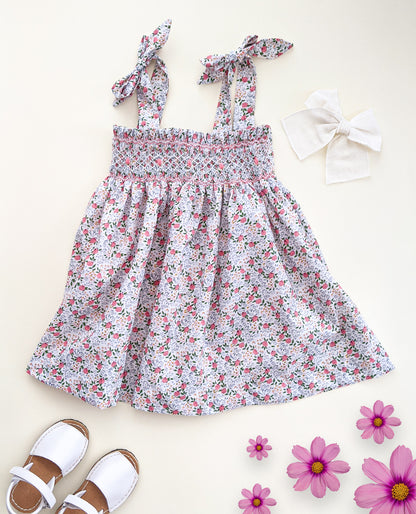Soleras smock en coral y amarillo