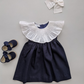 Vestido cuello español en lino